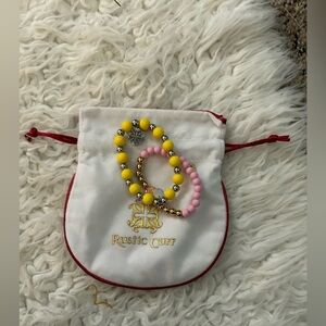 2pc Rustic Cuff Girls Pink-yellow Lot  bracelets